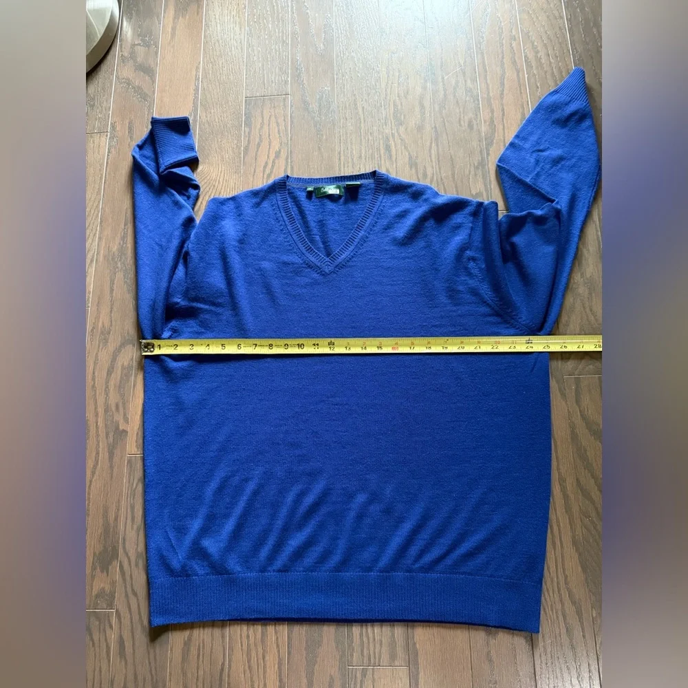 Bobby Jones Royal Blue Merino Wool V-Neck Sweater Size X-Large
